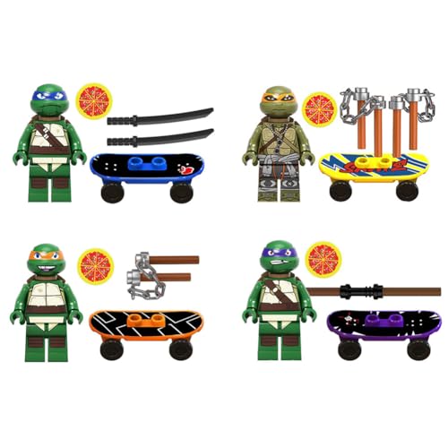 ZKTSRY 4 Stück Anime Ninja Action Turtles Bausteine-Set, Cartoons Geburtstag Kuchen Dekoration Partyzubehör, geeignet für Filmfans jeden Alters ZKTSRY 4 Stück Anime Ninja Action Turtles Bausteine-Set, Cartoons Geburtstag Kuchen Dekoration Partyzubehör, geeignet für Filmfans jeden Alters von ZKTSRY