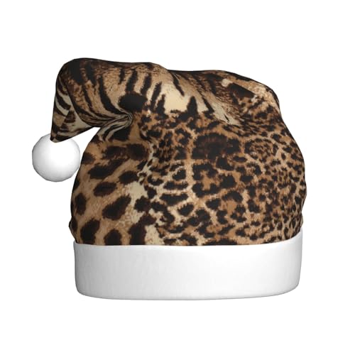 ZKZBDPLK Weihnachtsmütze mit Leopardenmuster, Unisex, für Erwachsene von ZKZBDPLK
