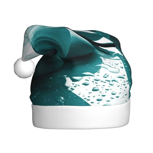 ZKZBDPLK Weihnachtsmütze mit Weihnachtsmann-Motiv, Blaugrün, Lilien-Druck, Unisex, für Erwachsene ZKZBDPLK Weihnachtsmütze mit Weihnachtsmann-Motiv, Blaugrün, Lilien-Druck, Unisex, für Erwachsene von ZKZBDPLK