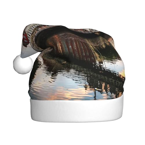 ZKZBDPLK Weihnachtsmütze mit Weihnachtsmann-Motiv, Brücke, Sonnenuntergang, Fluss, Landschaft, Druck, Weihnachtsmütze, Unisex, Erwachsene ZKZBDPLK Weihnachtsmütze mit Weihnachtsmann-Motiv, Brücke, Sonnenuntergang, Fluss, Landschaft, Druck, Weihnachtsmütze, Unisex, Erwachsene von ZKZBDPLK
