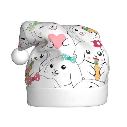 ZKZBDPLK Weihnachtsmütze mit Weihnachtsmann-Motiv, Cartoon-Motiv, niedliches Tier, Kaninchen, Unisex, Erwachsene ZKZBDPLK Weihnachtsmütze mit Weihnachtsmann-Motiv, Cartoon-Motiv, niedliches Tier, Kaninchen, Unisex, Erwachsene von ZKZBDPLK