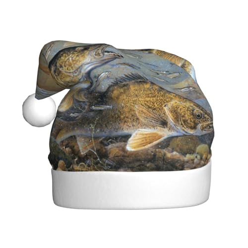 ZKZBDPLK Weihnachtsmütze mit Weihnachtsmann-Motiv, Fischermotiv, Unisex, Erwachsene ZKZBDPLK Weihnachtsmütze mit Weihnachtsmann-Motiv, Fischermotiv, Unisex, Erwachsene von ZKZBDPLK