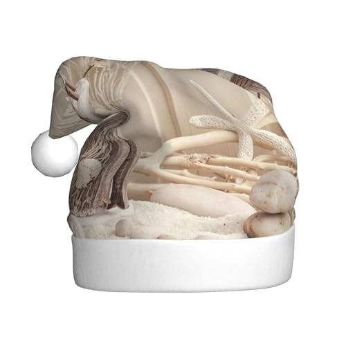 ZKZBDPLK Weihnachtsmütze mit Weihnachtsmann-Motiv, Fischernetz, Muscheldruck, Unisex, für Erwachsene ZKZBDPLK Weihnachtsmütze mit Weihnachtsmann-Motiv, Fischernetz, Muscheldruck, Unisex, für Erwachsene von ZKZBDPLK