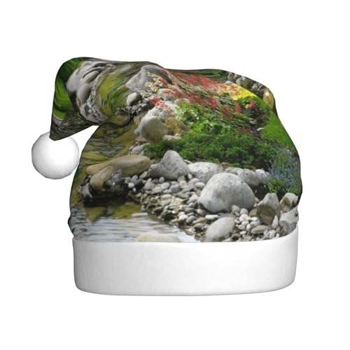 ZKZBDPLK Weihnachtsmütze mit Weihnachtsmann-Motiv, Frühlingsgras-Druck, Unisex, Erwachsene von ZKZBDPLK