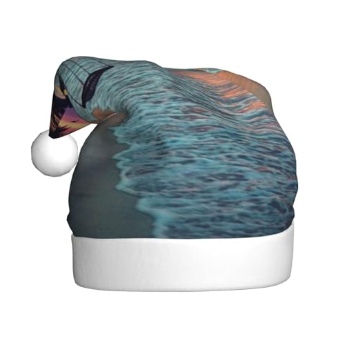 ZKZBDPLK Weihnachtsmütze mit Weihnachtsmann-Motiv, Kokosnuss, Strand, Sonnenuntergang, Hängematte, bedruckt, Weihnachtsmütze, Unisex, Erwachsene ZKZBDPLK Weihnachtsmütze mit Weihnachtsmann-Motiv, Kokosnuss, Strand, Sonnenuntergang, Hängematte, bedruckt, Weihnachtsmütze, Unisex, Erwachsene von ZKZBDPLK