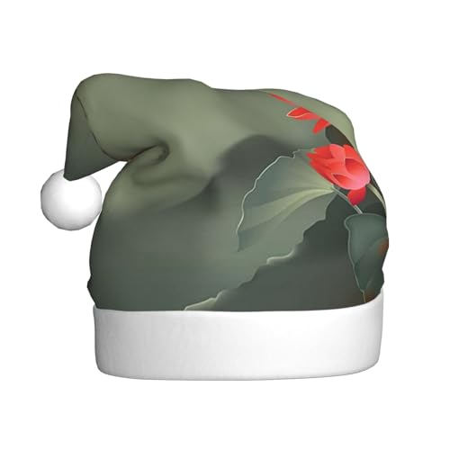 ZKZBDPLK Weihnachtsmütze mit Weihnachtsmann-Motiv, Lotusblume und Libelle, Unisex, für Erwachsene ZKZBDPLK Weihnachtsmütze mit Weihnachtsmann-Motiv, Lotusblume und Libelle, Unisex, für Erwachsene von ZKZBDPLK