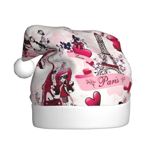 ZKZBDPLK Weihnachtsmütze mit Weihnachtsmann-Motiv, Motiv: Paris, Eiffelturm, Frankreich, Unisex, Erwachsene ZKZBDPLK Weihnachtsmütze mit Weihnachtsmann-Motiv, Motiv: Paris, Eiffelturm, Frankreich, Unisex, Erwachsene von ZKZBDPLK