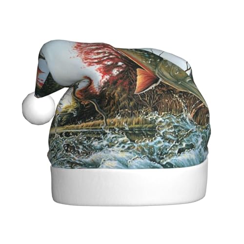 ZKZBDPLK Weihnachtsmütze mit Weihnachtsmann-Motiv, Motiv: fliegender Fisch, Unisex, für Erwachsene ZKZBDPLK Weihnachtsmütze mit Weihnachtsmann-Motiv, Motiv: fliegender Fisch, Unisex, für Erwachsene von ZKZBDPLK