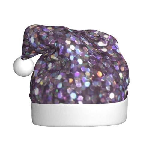 ZKZBDPLK Weihnachtsmütze mit Weihnachtsmann-Motiv, Paillettenmuster, Unisex, Erwachsene von ZKZBDPLK