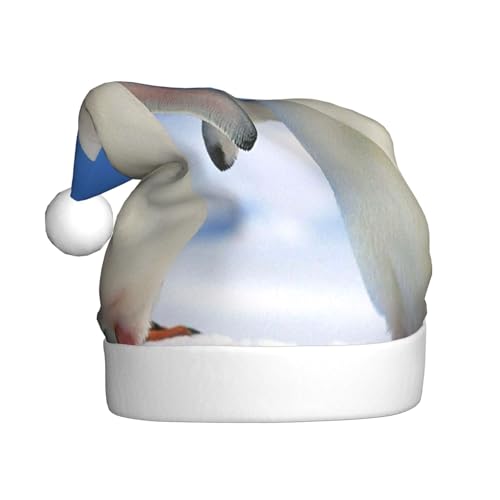 ZKZBDPLK Weihnachtsmütze mit Weihnachtsmann-Motiv, Pinguin-Druck, Unisex, für Erwachsene von ZKZBDPLK