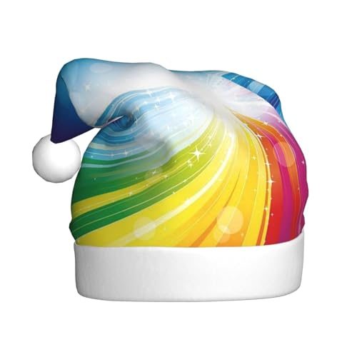 ZKZBDPLK Weihnachtsmütze mit Weihnachtsmann-Motiv, Regenbogen-Hintergrund, Unisex, Erwachsene ZKZBDPLK Weihnachtsmütze mit Weihnachtsmann-Motiv, Regenbogen-Hintergrund, Unisex, Erwachsene von ZKZBDPLK
