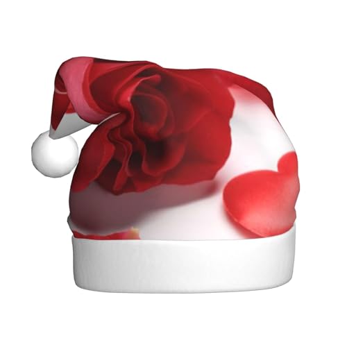 ZKZBDPLK Weihnachtsmütze mit Weihnachtsmann-Motiv, Rose und rotes Blütenblatt, Unisex, für Erwachsene ZKZBDPLK Weihnachtsmütze mit Weihnachtsmann-Motiv, Rose und rotes Blütenblatt, Unisex, für Erwachsene von ZKZBDPLK