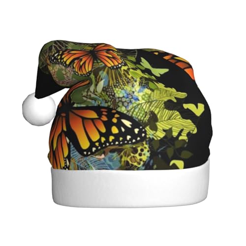 ZKZBDPLK Weihnachtsmütze mit Weihnachtsmann-Motiv, Schmetterlings-Aufdruck, Unisex, für Erwachsene ZKZBDPLK Weihnachtsmütze mit Weihnachtsmann-Motiv, Schmetterlings-Aufdruck, Unisex, für Erwachsene von ZKZBDPLK