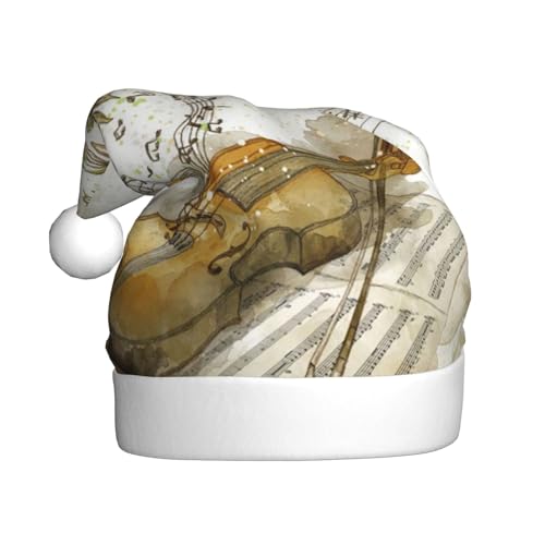 ZKZBDPLK Weihnachtsmütze mit Weihnachtsmann-Motiv, Schmetterlings- und Cello-Druck, Unisex, für Erwachsene von ZKZBDPLK