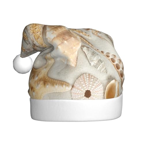 ZKZBDPLK Weihnachtsmütze mit Weihnachtsmann-Motiv, Seestern, Muschel, Sandstrand, Unisex, für Erwachsene ZKZBDPLK Weihnachtsmütze mit Weihnachtsmann-Motiv, Seestern, Muschel, Sandstrand, Unisex, für Erwachsene von ZKZBDPLK