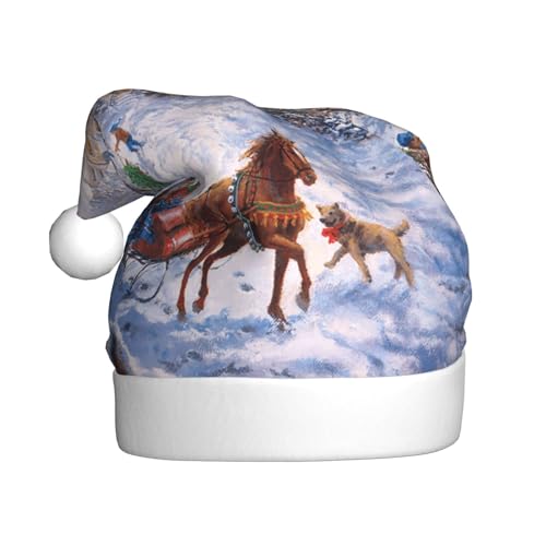 ZKZBDPLK Weihnachtsmütze mit Weihnachtsmann-Motiv, Unisex, für Erwachsene von ZKZBDPLK