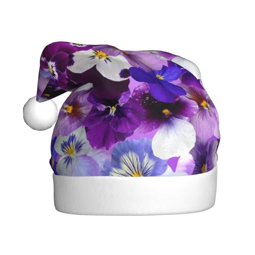 ZKZBDPLK Weihnachtsmütze mit Weihnachtsmann-Motiv, Violett, Blumendruck, Unisex, für Erwachsene ZKZBDPLK Weihnachtsmütze mit Weihnachtsmann-Motiv, Violett, Blumendruck, Unisex, für Erwachsene von ZKZBDPLK