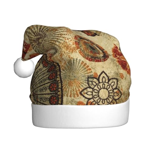 ZKZBDPLK Weihnachtsmütze mit Weihnachtsmann-Motiv, Weihnachtsmann-Medaillon, mehrfarbig, Unisex, für Erwachsene von ZKZBDPLK