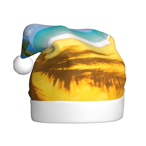 ZKZBDPLK Weihnachtsmütze mit Weihnachtsmann-Motiv, Wolken und Palmen, Strände, Unisex, Erwachsene ZKZBDPLK Weihnachtsmütze mit Weihnachtsmann-Motiv, Wolken und Palmen, Strände, Unisex, Erwachsene von ZKZBDPLK