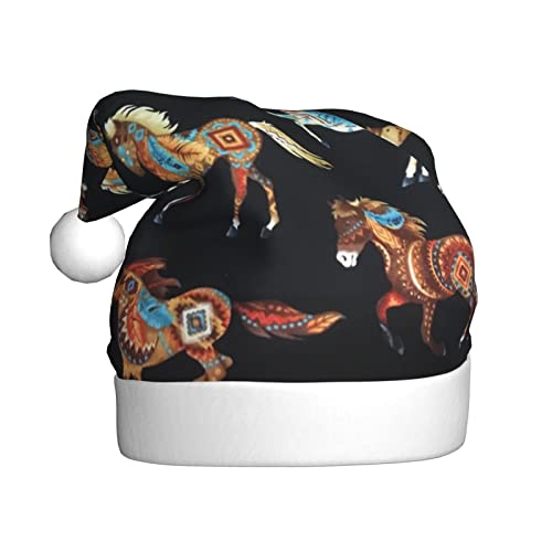 ZKZBDPLK Weihnachtsmütze mit Weihnachtsmann-Motiv, braunes Pferd, Unisex, für Erwachsene ZKZBDPLK Weihnachtsmütze mit Weihnachtsmann-Motiv, braunes Pferd, Unisex, für Erwachsene von ZKZBDPLK