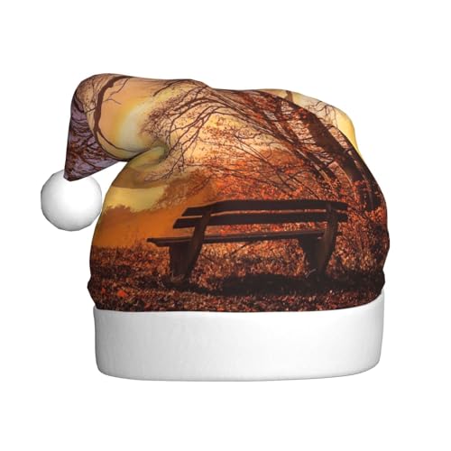 ZKZBDPLK Weihnachtsmütze mit Weihnachtsmann-Motiv, einsame Bank, Sonnenuntergang-Druck, Weihnachtsmütze, Unisex, Erwachsene ZKZBDPLK Weihnachtsmütze mit Weihnachtsmann-Motiv, einsame Bank, Sonnenuntergang-Druck, Weihnachtsmütze, Unisex, Erwachsene von ZKZBDPLK
