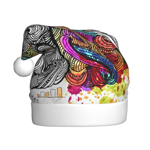 ZKZBDPLK Weihnachtsmütze mit Weihnachtsmann-Motiv, für Links- und Rechtshirnhälfte, Unisex, Erwachsene ZKZBDPLK Weihnachtsmütze mit Weihnachtsmann-Motiv, für Links- und Rechtshirnhälfte, Unisex, Erwachsene von ZKZBDPLK