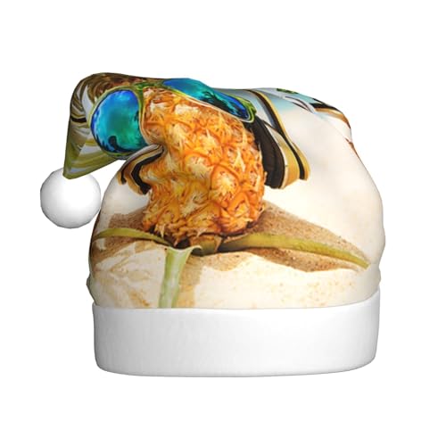 ZKZBDPLK Weihnachtsmütze mit Weihnachtsmann-Motiv, für den Strand, zwei Ananas, Meer, Unisex, Erwachsene ZKZBDPLK Weihnachtsmütze mit Weihnachtsmann-Motiv, für den Strand, zwei Ananas, Meer, Unisex, Erwachsene von ZKZBDPLK