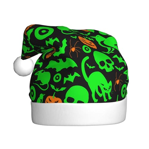 ZKZBDPLK Weihnachtsmütze mit Weihnachtsmann-Motiv, grüner Geist, Horror, Halloween, Kürbisdruck, Weihnachtsmütze, Unisex, Erwachsene ZKZBDPLK Weihnachtsmütze mit Weihnachtsmann-Motiv, grüner Geist, Horror, Halloween, Kürbisdruck, Weihnachtsmütze, Unisex, Erwachsene von ZKZBDPLK
