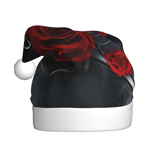 ZKZBDPLK Weihnachtsmütze mit Weihnachtsmann-Motiv, hübscher Rosen-Druck, Unisex, für Erwachsene ZKZBDPLK Weihnachtsmütze mit Weihnachtsmann-Motiv, hübscher Rosen-Druck, Unisex, für Erwachsene von ZKZBDPLK