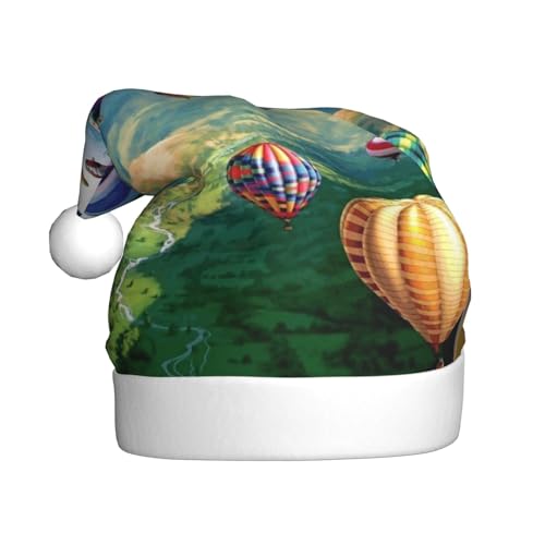 ZKZBDPLK Weihnachtsmütze mit Weihnachtsmann-Motiv, mit schönem Heißluftballon-Druck, Unisex, für Erwachsene ZKZBDPLK Weihnachtsmütze mit Weihnachtsmann-Motiv, mit schönem Heißluftballon-Druck, Unisex, für Erwachsene von ZKZBDPLK