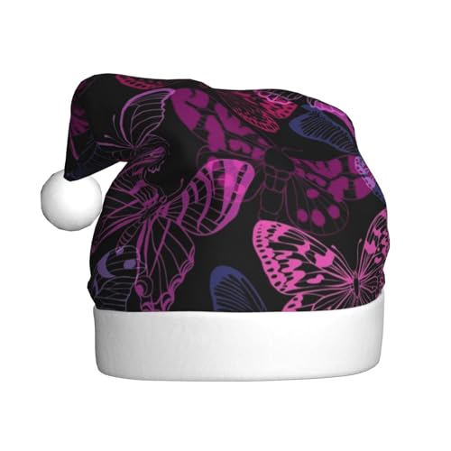 ZKZBDPLK Weihnachtsmütze mit Weihnachtsmann-Motiv, rosa Schmetterling, Unisex, für Erwachsene ZKZBDPLK Weihnachtsmütze mit Weihnachtsmann-Motiv, rosa Schmetterling, Unisex, für Erwachsene von ZKZBDPLK