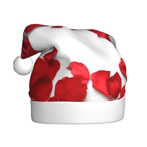 ZKZBDPLK Weihnachtsmütze mit Weihnachtsmann-Motiv, rote Rosenblätter, Unisex, für Erwachsene ZKZBDPLK Weihnachtsmütze mit Weihnachtsmann-Motiv, rote Rosenblätter, Unisex, für Erwachsene von ZKZBDPLK