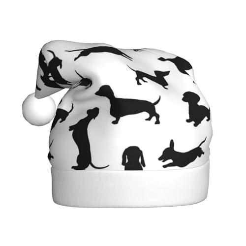 ZKZBDPLK Weihnachtsmütze mit Weihnachtsmann-Motiv, schwarze Hunde, Unisex, für Erwachsene ZKZBDPLK Weihnachtsmütze mit Weihnachtsmann-Motiv, schwarze Hunde, Unisex, für Erwachsene von ZKZBDPLK