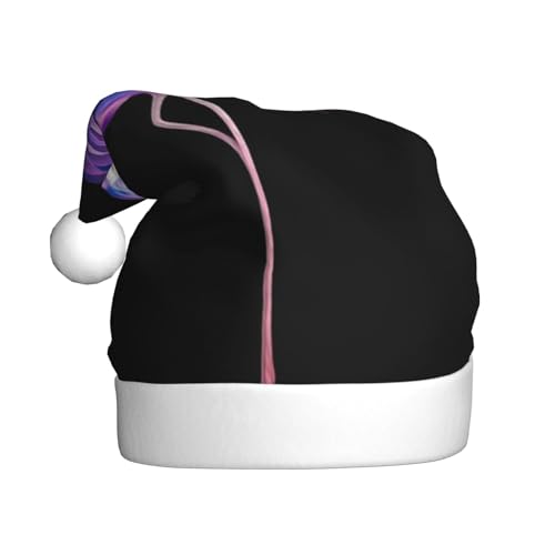 ZKZBDPLK Weihnachtsmütze mit abstraktem Flamingo-Druck, Weihnachtsmütze, Unisex, für Erwachsene ZKZBDPLK Weihnachtsmütze mit abstraktem Flamingo-Druck, Weihnachtsmütze, Unisex, für Erwachsene von ZKZBDPLK
