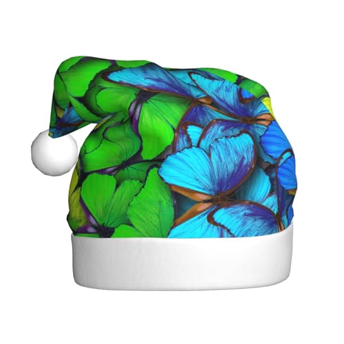 ZKZBDPLK Weihnachtsmütze mit buntem Schmetterlings-Aufdruck, Unisex, für Erwachsene von ZKZBDPLK