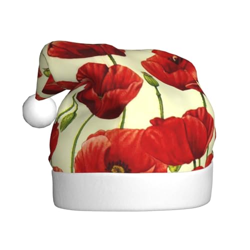 ZKZBDPLK Weihnachtsmütze mit rotem Blumendruck, Weihnachtsmütze, Unisex, für Erwachsene ZKZBDPLK Weihnachtsmütze mit rotem Blumendruck, Weihnachtsmütze, Unisex, für Erwachsene von ZKZBDPLK
