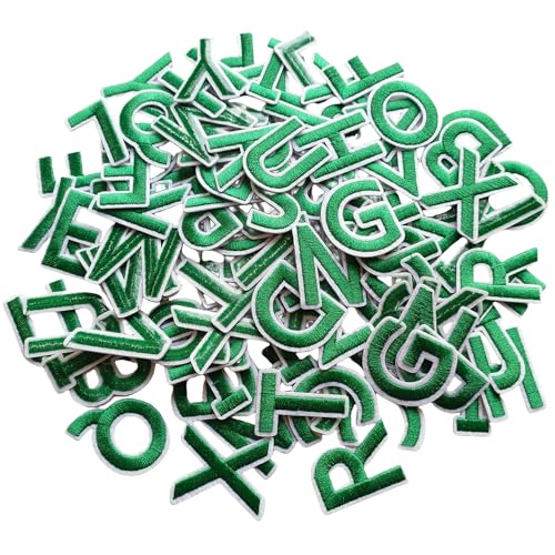 Zlettery 104 Stück Aufbügler Buchstaben Patches 3,8 cm, 4 Sets mit 26 bestickten Alphabet A-Z Patches für Kleidung, Jacken, Hüte, Rucksäcke, Jeans, Grün Zlettery 104 Stück Aufbügler Buchstaben Patches 3,8 cm, 4 Sets mit 26 bestickten Alphabet A-Z Patches für Kleidung, Jacken, Hüte, Rucksäcke, Jeans, Grün von ZLETTERY