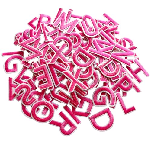 Zlettery 104 Stück Aufbügler Buchstaben Patches 3,8 cm, 4 Sets von 26 bestickten Alphabet A-Z Patches für Kleidung, Jacken, Hüte, Rucksäcke, Jeans, Rose von ZLETTERY