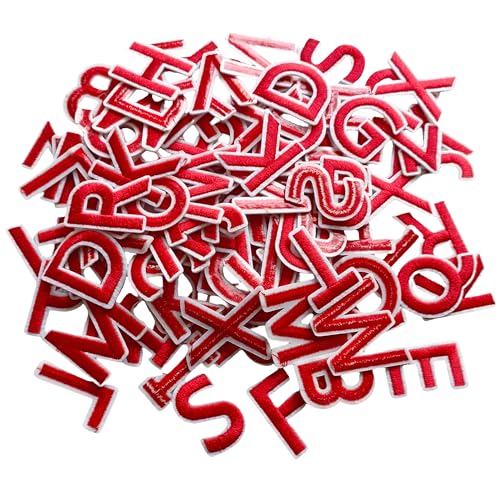Zlettery 104 Stück Aufbügler Buchstaben Patches 3,8 cm, 4 Sets von 26 bestickten Alphabet A-Z Patches für Kleidung, Jacken, Hüte, Rucksäcke, Jeans, Rot Zlettery 104 Stück Aufbügler Buchstaben Patches 3,8 cm, 4 Sets von 26 bestickten Alphabet A-Z Patches für Kleidung, Jacken, Hüte, Rucksäcke, Jeans, Rot von ZLETTERY
