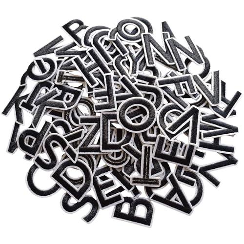 Zlettery 104 Stück Aufbügler Buchstaben Patches 3,8 cm, 4 Sets von 26 bestickten Alphabet A-Z Patches für Kleidung, Jacken, Hüte, Rucksäcke, Jeans, Schwarz Zlettery 104 Stück Aufbügler Buchstaben Patches 3,8 cm, 4 Sets von 26 bestickten Alphabet A-Z Patches für Kleidung, Jacken, Hüte, Rucksäcke, Jeans, Schwarz von ZLETTERY