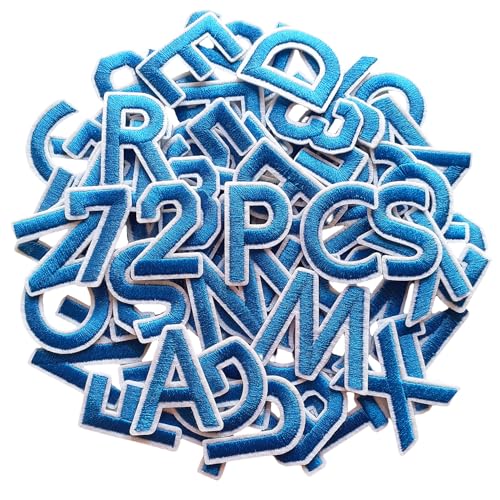Zlettery 3,8 cm 72 Stück Buchstaben und Zahlen Aufnäher, Alphabet bestickter Aufnäher A-Z, Zahlen 0-9 Applikation für Kleidung, Jacken, Hüte, Rucksäcke, Jeans, Blau Zlettery 3,8 cm 72 Stück Buchstaben und Zahlen Aufnäher, Alphabet bestickter Aufnäher A-Z, Zahlen 0-9 Applikation für Kleidung, Jacken, Hüte, Rucksäcke, Jeans, Blau von ZLETTERY