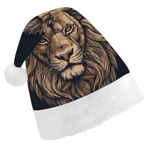ZLFDSKGY Weihnachtsmütze, Cartoon-Löwe, bedruckt, Weihnachtsmannmütze, Erwachsene, Weihnachtsmütze, Neujahrsparty, festliches Zubehör für Uni-Geschenk ZLFDSKGY Weihnachtsmütze, Cartoon-Löwe, bedruckt, Weihnachtsmannmütze, Erwachsene, Weihnachtsmütze, Neujahrsparty, festliches Zubehör für Uni-Geschenk von ZLFDSKGY