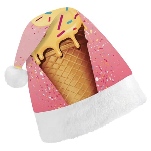ZLFDSKGY Weihnachtsmütze, Eiscreme und Waffelmuster, bedruckt, Weihnachtsmannmütze, Erwachsene, Weihnachtsmütze, Neujahrsparty, festliches Zubehör für Uni-Geschenk ZLFDSKGY Weihnachtsmütze, Eiscreme und Waffelmuster, bedruckt, Weihnachtsmannmütze, Erwachsene, Weihnachtsmütze, Neujahrsparty, festliches Zubehör für Uni-Geschenk von ZLFDSKGY