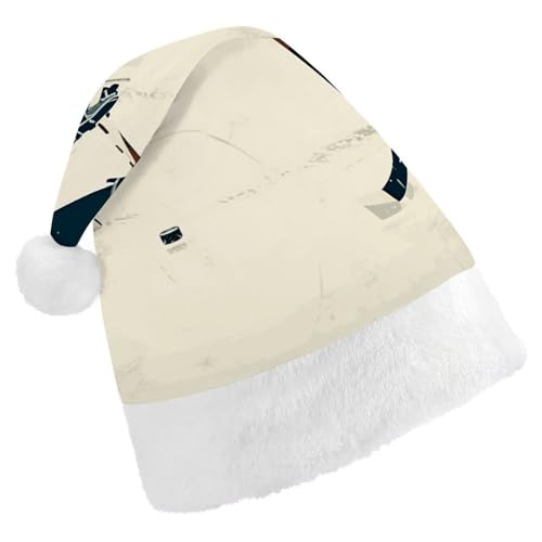 ZLFDSKGY Weihnachtsmütze, Eishockey-Muster, bedruckt, Weihnachtsmannmütze, Erwachsene, Weihnachtsmütze, Neujahrsparty, festliches Zubehör für Uni-Geschenk ZLFDSKGY Weihnachtsmütze, Eishockey-Muster, bedruckt, Weihnachtsmannmütze, Erwachsene, Weihnachtsmütze, Neujahrsparty, festliches Zubehör für Uni-Geschenk von ZLFDSKGY