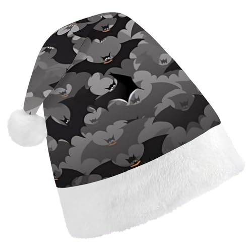 ZLFDSKGY Weihnachtsmütze, Halloween, Fledermäuse, grau, bedruckt, Weihnachtsmannmütze, Erwachsene, Weihnachtsmütze, Neujahrsparty, festliches Zubehör für Uni-Geschenk ZLFDSKGY Weihnachtsmütze, Halloween, Fledermäuse, grau, bedruckt, Weihnachtsmannmütze, Erwachsene, Weihnachtsmütze, Neujahrsparty, festliches Zubehör für Uni-Geschenk von ZLFDSKGY