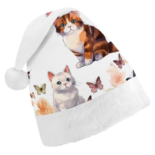 ZLFDSKGY Weihnachtsmütze, Katze, Schmetterling, bedruckt, Weihnachtsmannmütze, Erwachsene, Weihnachtsmütze, Neujahrsparty, festliches Zubehör für Uni-Geschenk ZLFDSKGY Weihnachtsmütze, Katze, Schmetterling, bedruckt, Weihnachtsmannmütze, Erwachsene, Weihnachtsmütze, Neujahrsparty, festliches Zubehör für Uni-Geschenk von ZLFDSKGY