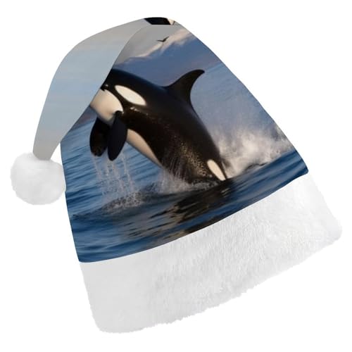 ZLFDSKGY Weihnachtsmütze, Killerwal, bedruckt, Weihnachtsmannmütze, Erwachsene, Weihnachtsmütze, Neujahrsparty, festliches Zubehör für Uni-Geschenk ZLFDSKGY Weihnachtsmütze, Killerwal, bedruckt, Weihnachtsmannmütze, Erwachsene, Weihnachtsmütze, Neujahrsparty, festliches Zubehör für Uni-Geschenk von ZLFDSKGY