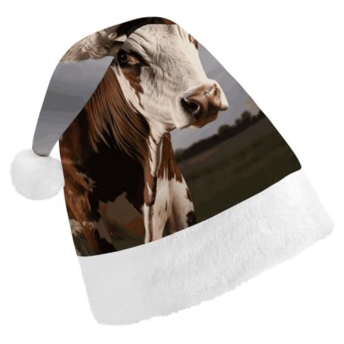 ZLFDSKGY Weihnachtsmütze, Kuh, bedruckt, Weihnachtsmannmütze, Erwachsene, Weihnachtsmütze, Neujahrsparty, festliches Zubehör für Uni-Geschenk ZLFDSKGY Weihnachtsmütze, Kuh, bedruckt, Weihnachtsmannmütze, Erwachsene, Weihnachtsmütze, Neujahrsparty, festliches Zubehör für Uni-Geschenk von ZLFDSKGY