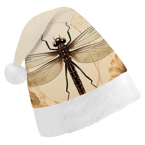 ZLFDSKGY Weihnachtsmütze, Libelle auf Sonnenblume, bedruckt, Weihnachtsmannmütze, Erwachsene, Weihnachtsmütze, Neujahrsparty, festliches Zubehör für Uni-Geschenk ZLFDSKGY Weihnachtsmütze, Libelle auf Sonnenblume, bedruckt, Weihnachtsmannmütze, Erwachsene, Weihnachtsmütze, Neujahrsparty, festliches Zubehör für Uni-Geschenk von ZLFDSKGY
