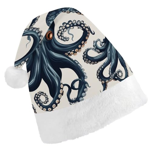 ZLFDSKGY Weihnachtsmütze, Oktopus-Muster, bedruckt, Weihnachtsmannmütze, Erwachsene, Weihnachtsmütze, Neujahrsparty, festliches Zubehör für Uni-Geschenk ZLFDSKGY Weihnachtsmütze, Oktopus-Muster, bedruckt, Weihnachtsmannmütze, Erwachsene, Weihnachtsmütze, Neujahrsparty, festliches Zubehör für Uni-Geschenk von ZLFDSKGY